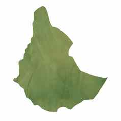 绿色纸地图埃塞俄比亚