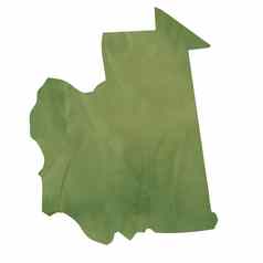 绿色纸地图毛利塔尼亚