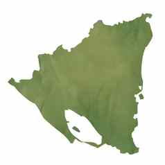 绿色纸地图尼加拉瓜