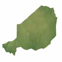 绿色纸地图尼日尔