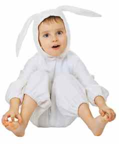 有趣的孩子兔子服装