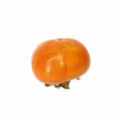 橙色成熟的柿子孤立的白色背景