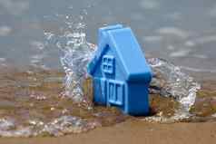 玩具塑料房子沙子洗波