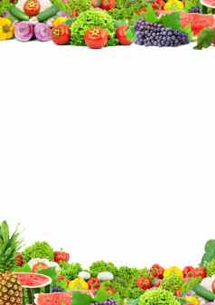 色彩斑斓的健康的新鲜的水果蔬菜