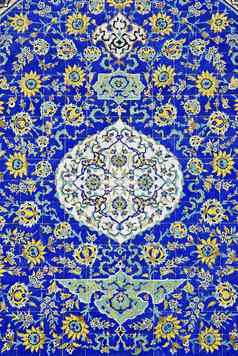 陶瓷画艺术瓷砖伊斯法罕伊朗