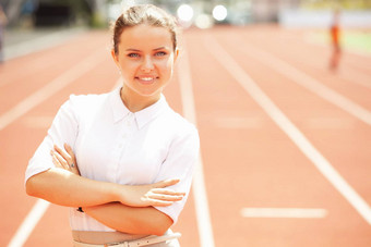 业务女人体育运动经理<strong>运动体育</strong>场