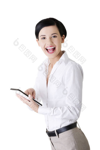 业务女人持有平板电脑电脑<strong>触控</strong>板