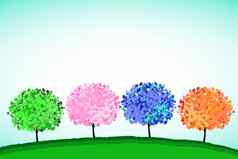 色彩斑斓的树