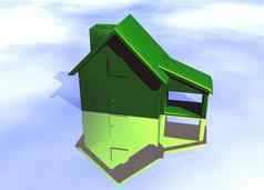 绿色环境房子模型