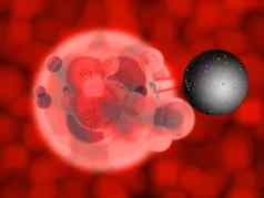 红色的血有机身体细胞纳米机器人激光