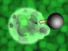 绿色植物细胞事医疗插图纳米机器人