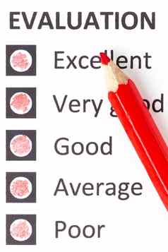 红色的铅笔evaluationform
