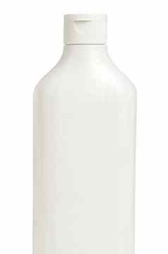 白色洗发水瓶孤立的白色