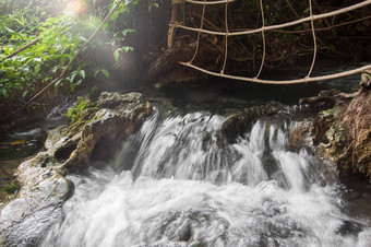 热瀑布景观甲米泰国