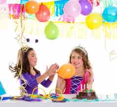 孩子们快乐生日聚会，派对女孩气球