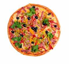 美味的意大利披萨那不勒斯孤立的