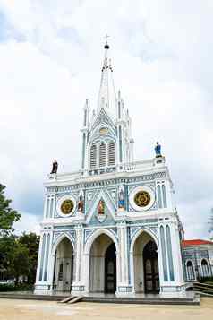 白色教堂samutSongkhram泰国