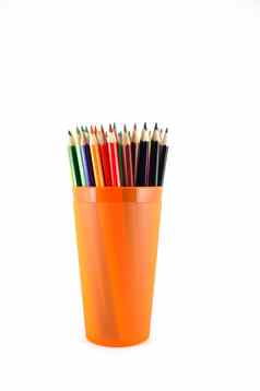 颜色铅笔橙色道具白色