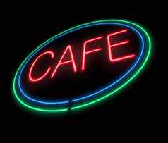 霓虹灯咖啡馆标志