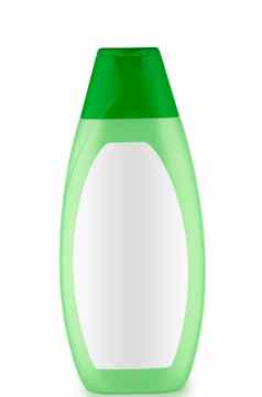 绿色瓶洗发水孤立的