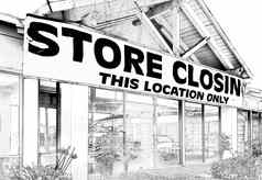商店关闭黑色的白色