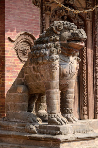 狮子雕像帕坦<strong>正式</strong>接见广场加德满都尼泊尔