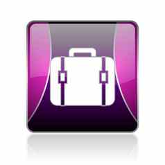 行李紫罗兰色的广场网络光滑的图标