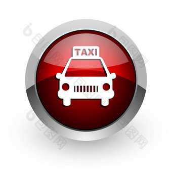 出租车红色的圆网络光滑的图标