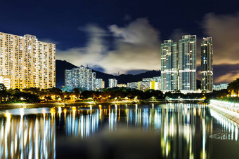 领土在<strong>香港香港</strong>晚上