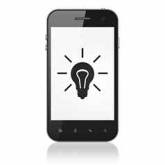 业务概念光灯泡智能手机