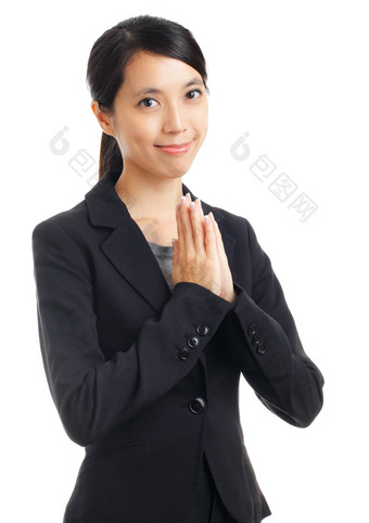 业务女人祈祷