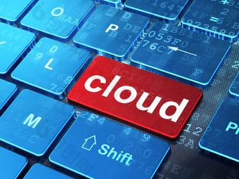 云计算概念云电脑键盘背景