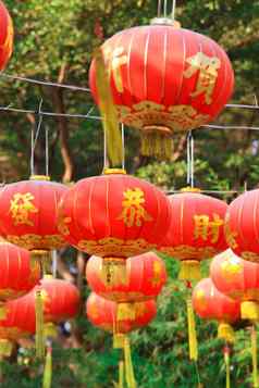 红色的灯笼中国人寺庙