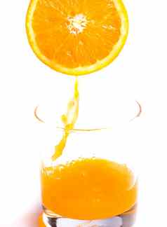 新鲜的橙色汁意味着热带水果橙子