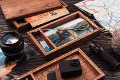 木照片盒子照片旅行