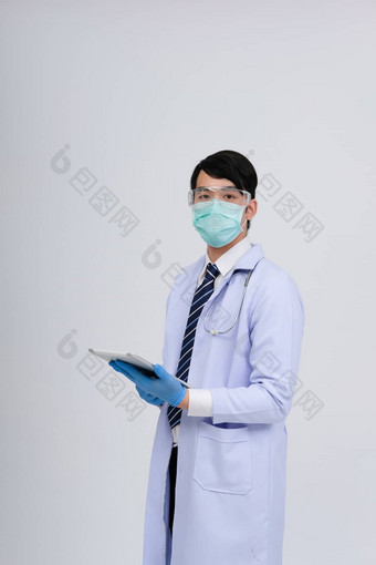 医生医生医生穿面具平板电脑听诊器