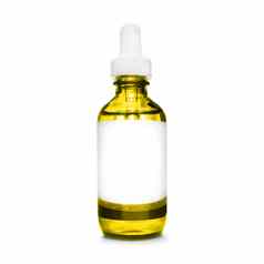 黄色的瓶吸管下降瓶血清化妆品石油白色背景至关重要的油孤立的自然石油瓶