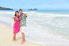 阿罗哈夫妇夏威夷海滩夏威夷假期