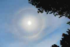 大气光学效果圆太阳热夏天一天大气你好现象太阳