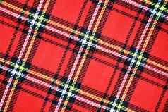 红色的苏格兰格子呢格子织物材料模式