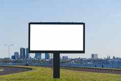 白色模型广告牌背景城市景观海合适的广告空白广告牌户外广告白色模型海报塔林爱沙尼亚