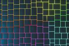 瓷砖多维数据集色彩斑斓的发光的差距呈现
