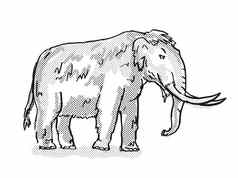美国乳齿象已经灭绝的北美国野生动物卡通画
