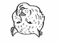 黑龙江豹濒临灭绝的野生动物卡通单行画