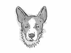开襟羊毛衫威尔士威尔士矮脚狗狗品种卡通复古的画