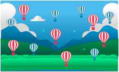 热空气气球飞行花园