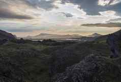 熔岩场景观兰德曼纳劳卡河δrhyolit山日出山背自然储备高地冰岛
