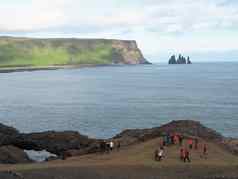 冰岛维克7月视图山trysdrangar岩石迪霍莱海洋集团亚洲旅游选取照片色彩斑斓的衣服