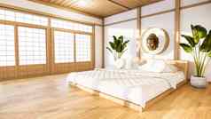 卧室模拟木床上日本最小的设计使得