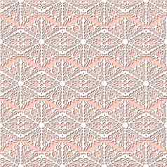 白色雪花苍白的粉红色的米色背景大马士革点缀无缝的模式纸减少风格